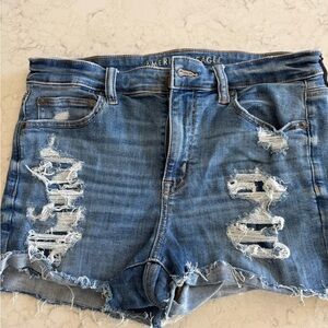 American Eagle Outfitters Ripped Blue Jean Shorts